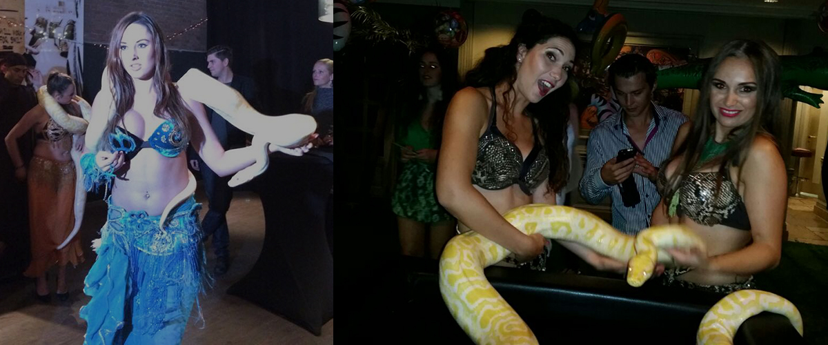 Livemuziek en slangen act