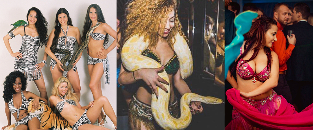 Theeterras en slangen act